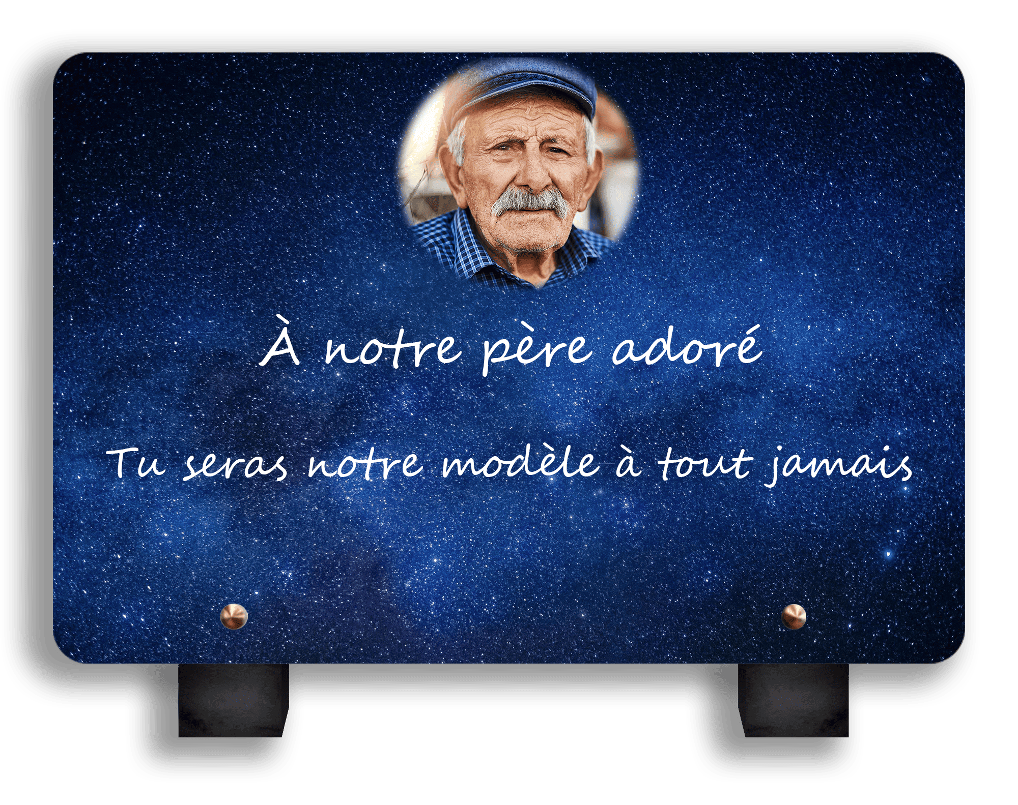 Plaque funéraire personnalisée nuit étoilée