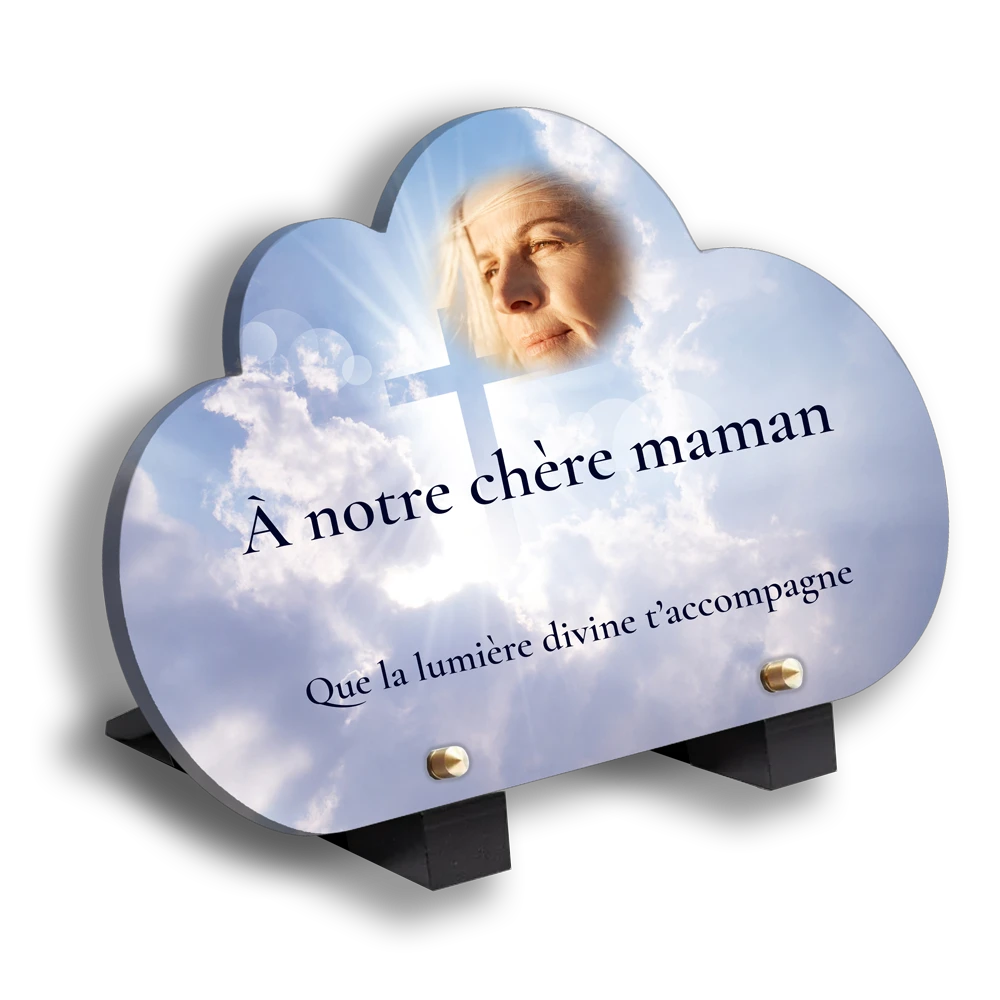 Plaque funéraire chrétienne personnalisable